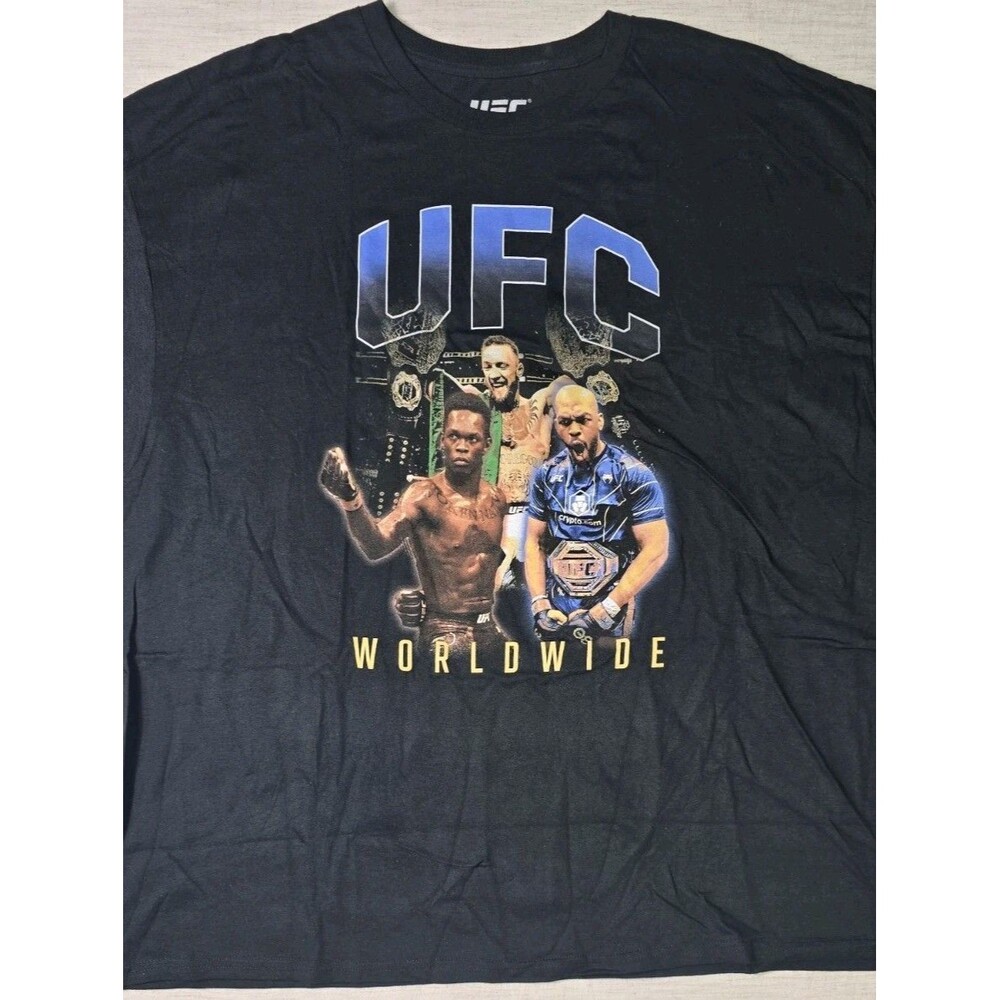UFC Worldwide Men's Black Graphic T-Shirt MMA Fighting Tee Size 3XL